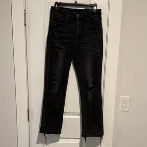 Risen Black Distressed Jeans